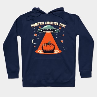 Pumpkin Abduction Zone: Retro UFO for Halloween Hoodie